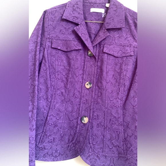 COLDWATER CREEK embroidered purple blazer jacket nwt size p14 - Picture 3 of 9